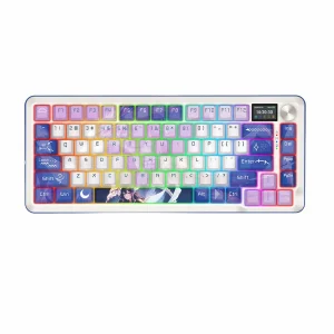 کیبورد Redragon Flekact K708 AK Pro LCD - White Blue Purple